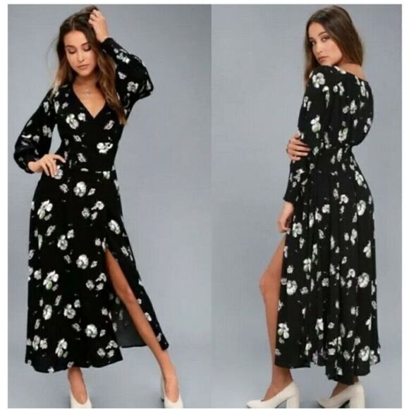 Free People So Sweetly Floral Smocked Midi Dress Size Small - Picture 1 of 10